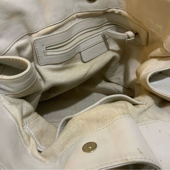 MICHAEL KORS Cream Pebbled Leather  Satchel Tote Bag  PEBBLE LEATHER WOVEN - Picture 12 of 15